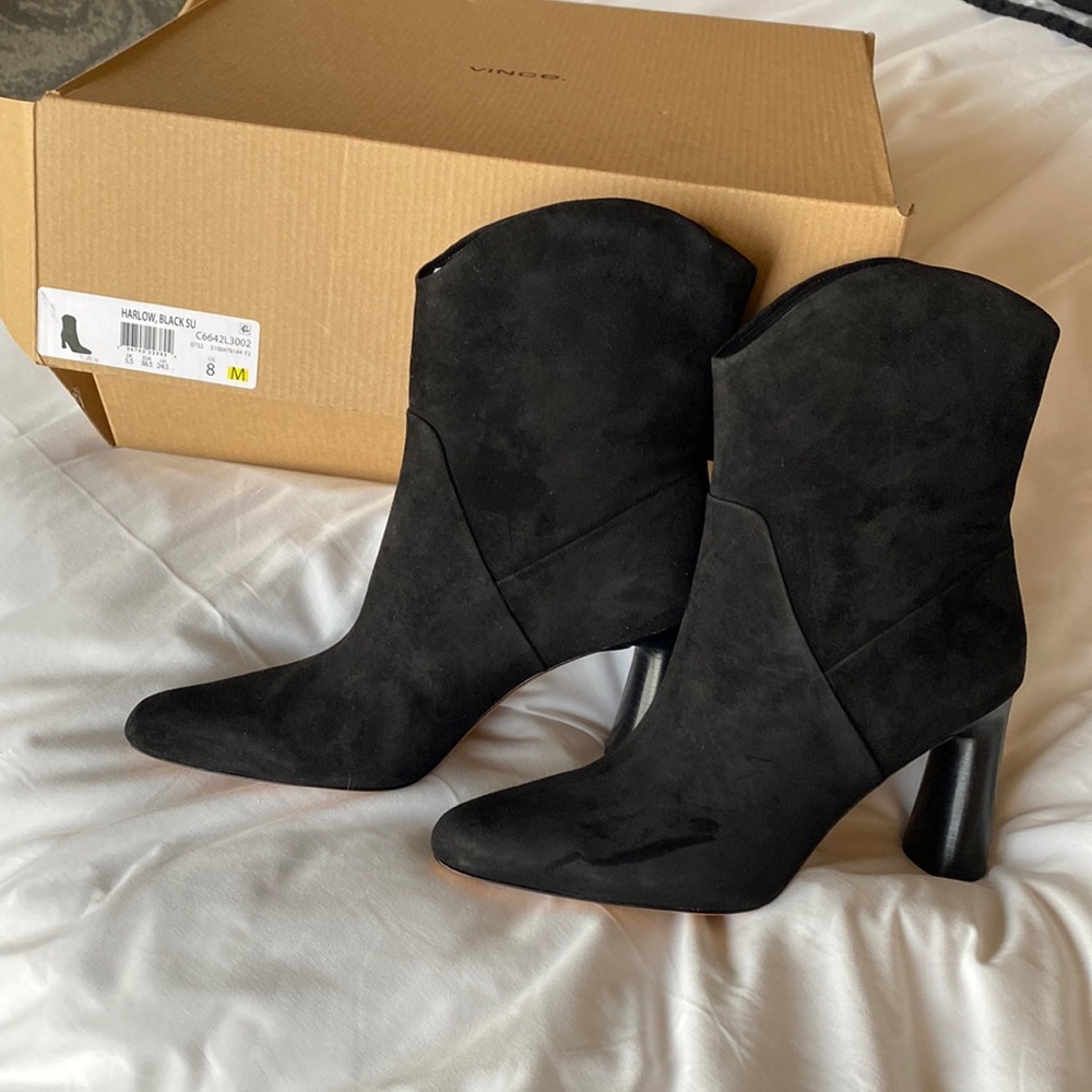 Vince Harlow suede black boots
